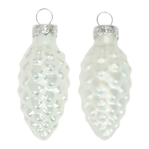Cônes en verre Décorations de Noël verre blanc Ø2,5cm 6cm 10pcs