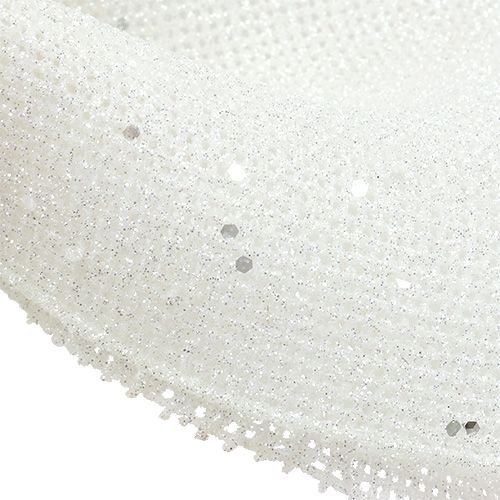Floristik24 Nœud pailleté à suspendre blanc 32cm x 42cm