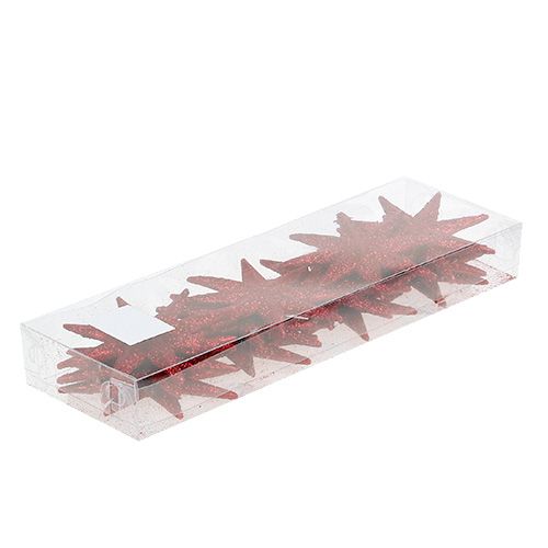 Floristik24 Étoile pailletée rouge Ø10cm 12 pcs