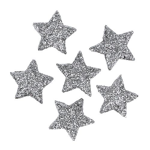 Floristik24 Etoile scintillante argent Ø2.5cm 96pcs