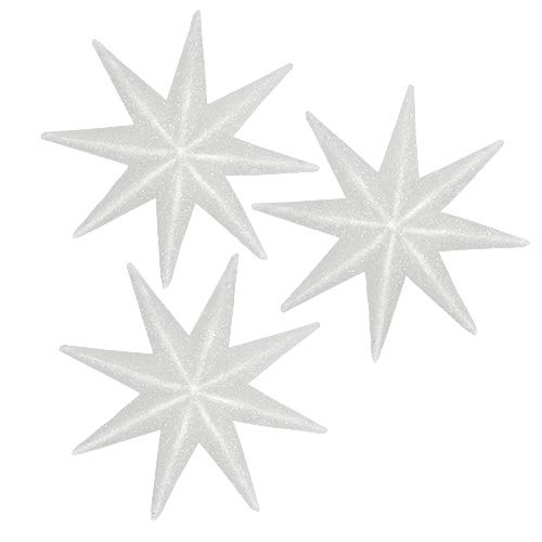 Étoile scintillante blanche 10cm 12pcs