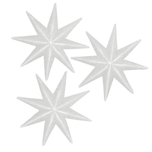 Étoile scintillante blanc 10cm 12 pcs