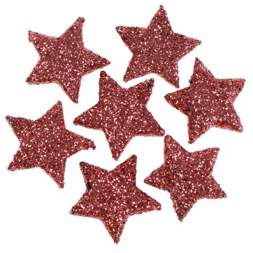 Floristik24 Étoiles scintillantes pour disperser le corail 2,5 cm 48 pcs