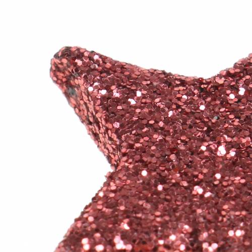 Floristik24 Étoiles scintillantes pour disperser le corail 2,5 cm 48 pcs