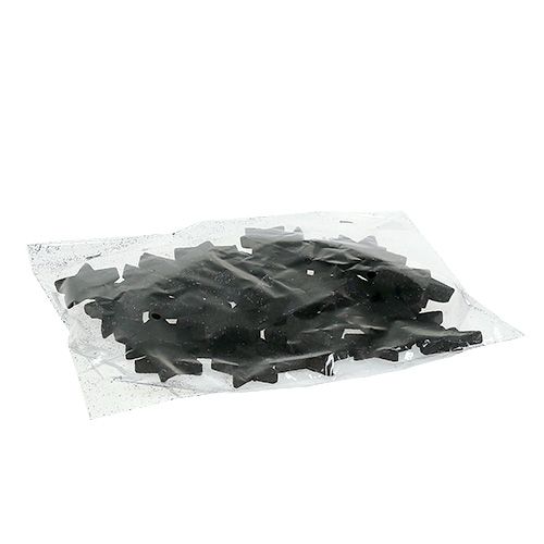 Glitter Stars Noir 4-5cm 40pcs | Floristik24.fr