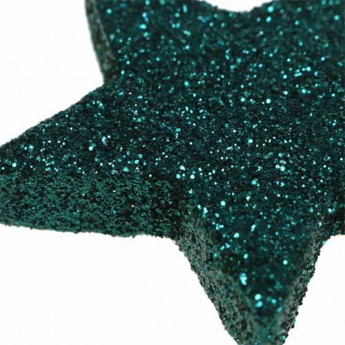 Floristik24 Étoiles scintillantes à saupoudrer d&#39;émeraude 4 / 5cm assorties 40pcs