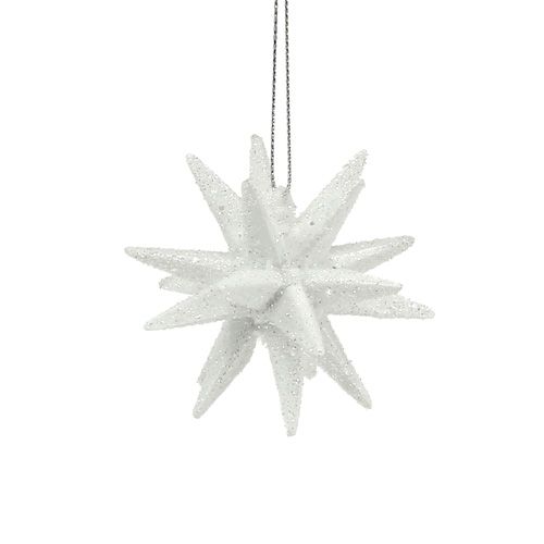 Floristik24 Étoiles brillantes blanches 7,5cm 8pcs