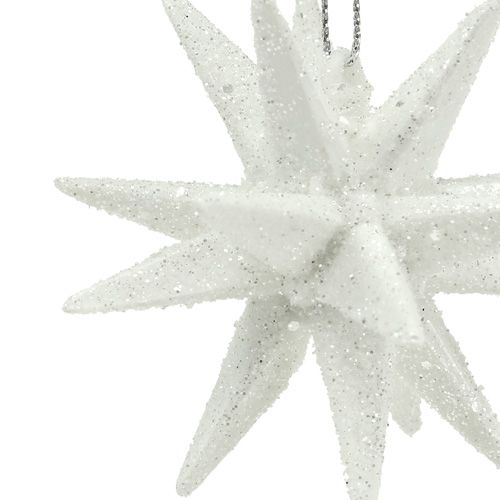 Floristik24 Étoiles brillantes blanches 7,5cm 8pcs