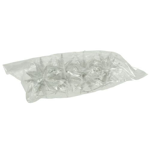 Floristik24 Étoiles brillantes blanches 7,5cm 8pcs