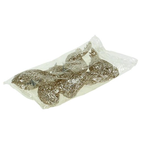 Floristik24 Oiseau de paillettes 8cm doré avec clip 6pcs