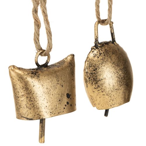 Floristik24 Cloches décoratives pour sapin de Noël en métal vintage doré 5 cm 8 pièces