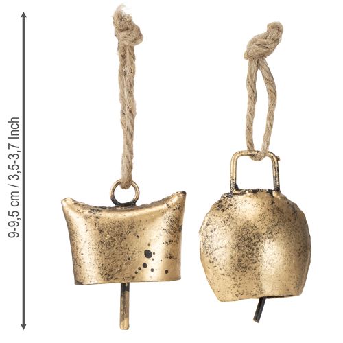 Article Cloches décoratives pour sapin de Noël en métal vintage doré 5 cm 8 pièces