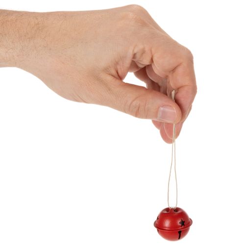 Lot de 9 clochettes décoratives en métal rouge avec motif étoile, diamètre 3 cm | Floristik24.fr