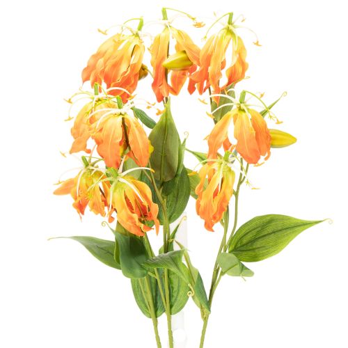 Fleurs artificielles Gloriosa orange 80 cm – Lot de 3 tiges | Floristik24.fr
