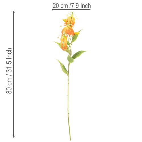 Fleurs artificielles Gloriosa orange 80 cm – Lot de 3 tiges | Floristik24.fr