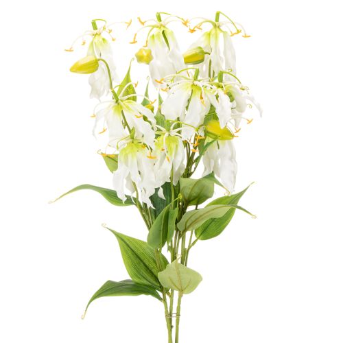 Branche de Gloriosa artificielle blanc et jaune 80 cm - Lot de 3