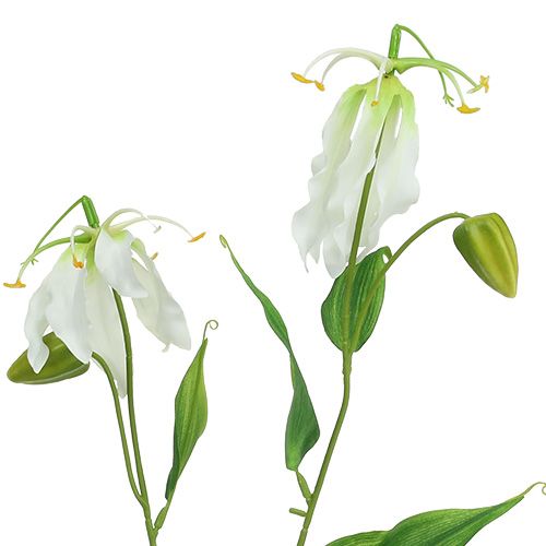 Floristik24 Gloriosa blanche artificielle 84cm 3pcs