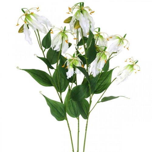 Floristik24 Lys artificiel, décoration florale, plante artificielle, fleur en soie blanche L82cm 3pcs