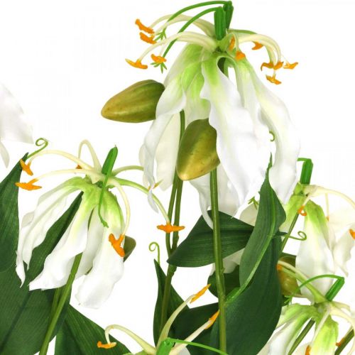 Article Lys artificiel, décoration florale, plante artificielle, fleur en soie blanche L82cm 3pcs