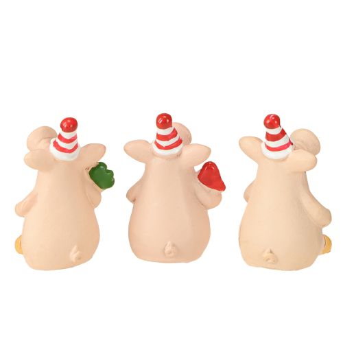 Floristik24 Décoration Cochon Porte-Bonheur Cochon avec Porte-Bonheur 5cm 6pcs