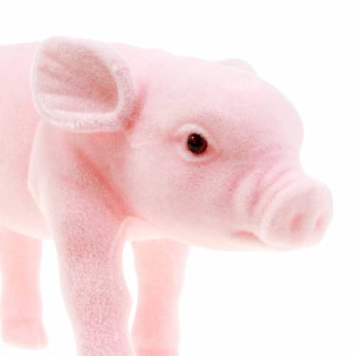 Cochon porte-bonheur rose floqué 20cm 3pcs