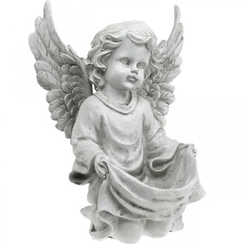 Floristik24 Tombe Ange Ange Figure Bain D&#39;oiseau Décoration Tombe H26cm