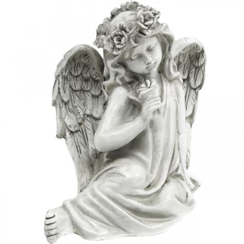 Ange funéraire assis Décoration funéraire ange 20×14×20cm