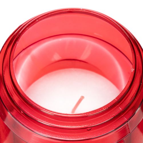 Bougie funéraire rouge, couvercle noir, bougie commémorative 4 jours 23 cm | Floristik24.fr