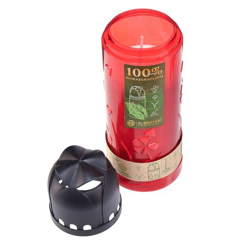 Article Bougie funéraire bougie ICP à l'huile végétale rouge pour le souvenir H24cm
