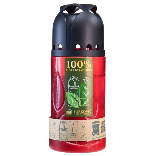 Floristik24 Bougie Tombale Rouge ICP Bougie Commémorative Compostable H20cm