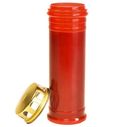 Floristik24 Bougie funéraire plastique rouge 5 jours Ø7,5cm H23cm