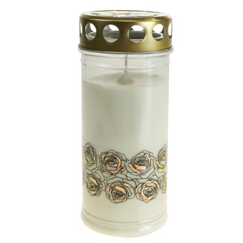Article Bougies funéraires roses blanches lumière de deuil lumière commémorative Ø7cm H18cm 90h 2pcs