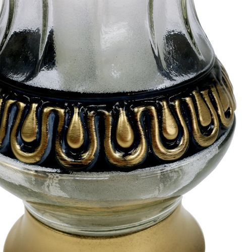 Article Lampe tombale en verre avec motif argent, or Ø11cm H26cm 2pcs