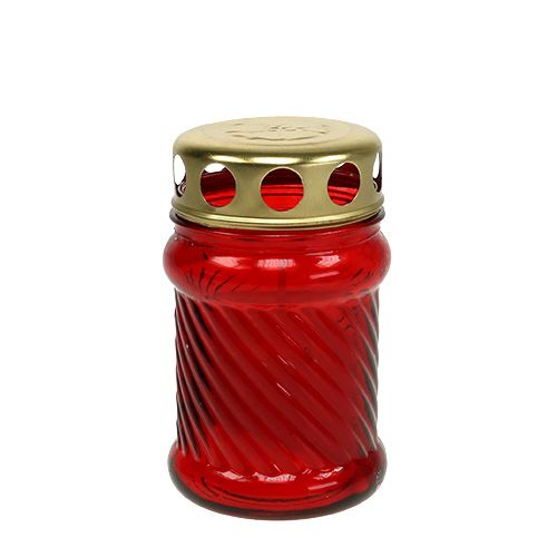 Article Bougies tombales en verre rouge Ø6cm H11cm 12pcs