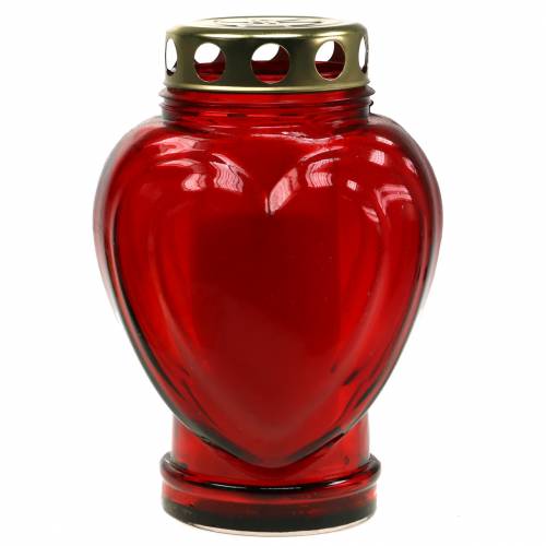 Floristik24 Coeur lumineux grave rouge 11,5 cm x 8,5 cm H17,5 cm 4 pièces