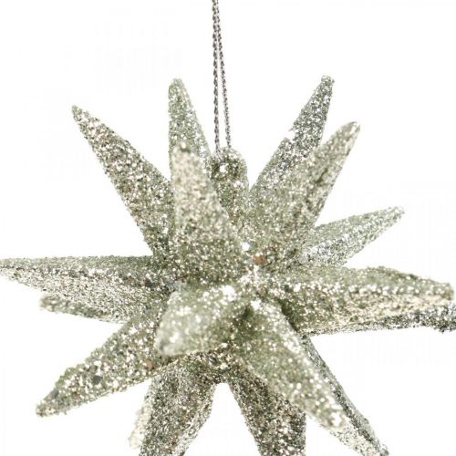 Floristik24 Étoiles scintillantes pour accrocher des décorations de sapin de Noël champagne 7,5 cm 8 pièces