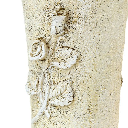 Floristik24 Vase grave crème motif rose L35cm 1p