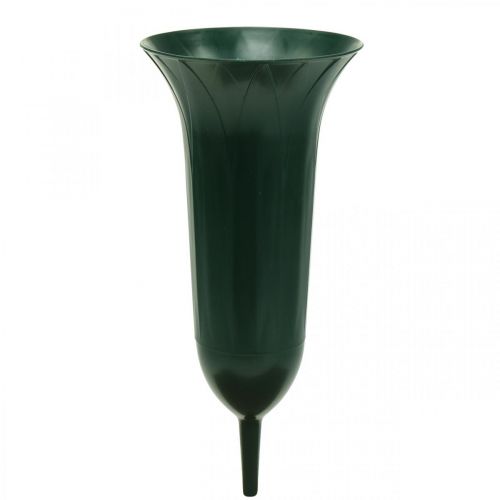 Article Vases funéraires Décoration funéraire en plastique Vert foncé H31cm 5pcs