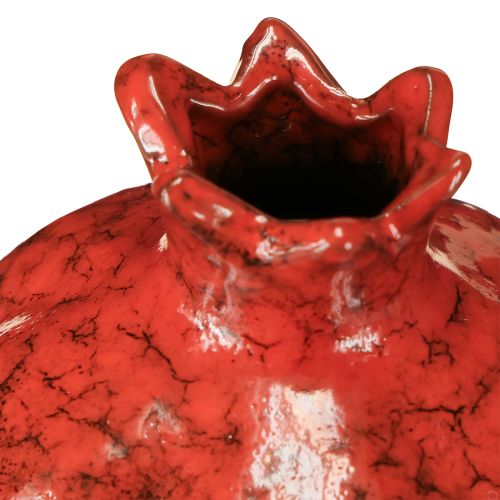 Article Vase décoratif grenade en céramique rouge marron Ø10,5cm H12cm