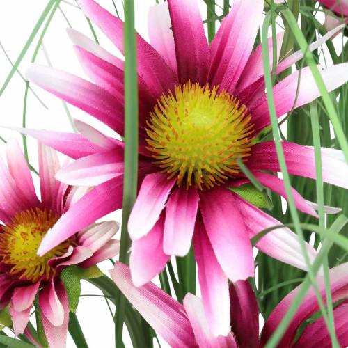 Floristik24 Herbe en pot avec fleur d'échinacée rose Plante artificielle 63 cm
