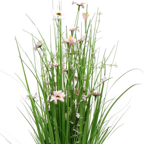 Floristik24 Touffes d’herbe avec fleurs roses 70 cm