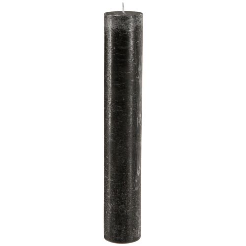 Floristik24 Grandes bougies Bougies bâton noires 50mm x 300mm 4 pcs