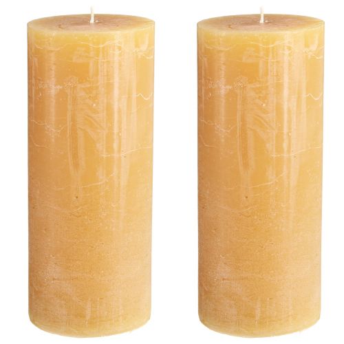 Article Grandes bougies en bougies pilier miel 85mmx200mm 2 pcs