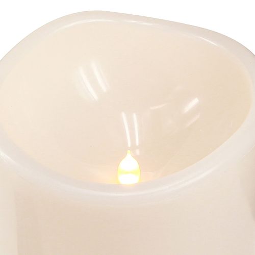 Article Grande bougie LED avec minuterie Pour extérieur blanc chaud Ø12,5cm H20cm 2pcs
