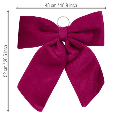 Article Grand nœud de Noël en velours rouge pour extérieur 48 x 52 cm