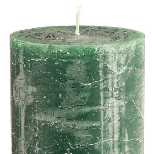 Article Grandes bougies piliers vert vert foncé 85x200mm 2 pcs