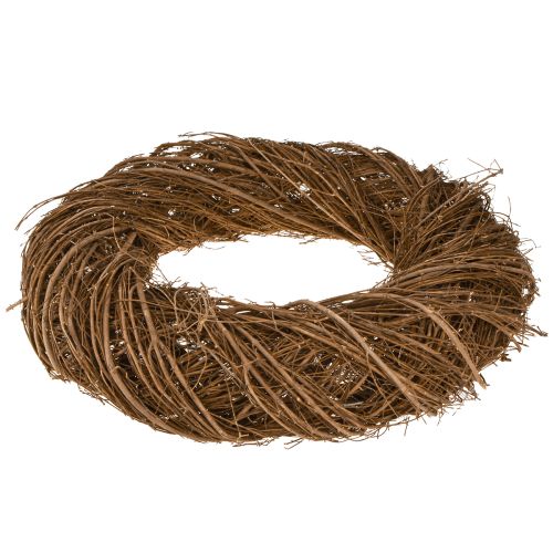 Article Grande couronne décorative en orme naturel, couronne en branches Ø50cm