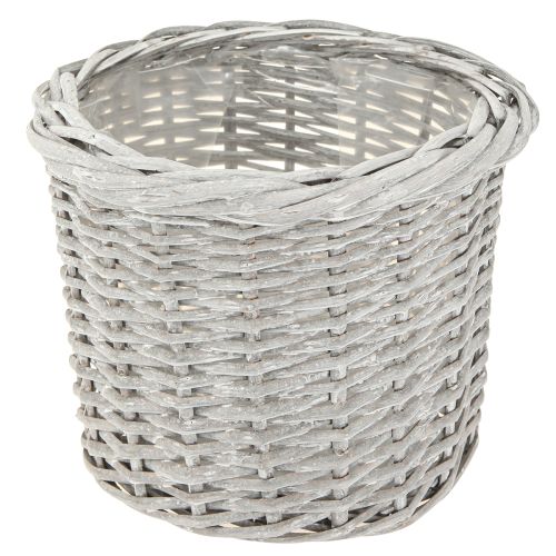 Article Panier à plantes avec doublure Blanc-gris 43/34/28cm Lot de 3