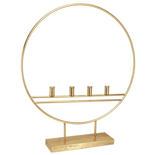 Floristik24 Grand bougeoir bâton dans un anneau métal doré antique H77cm Pour 4 bougies