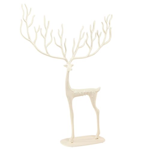 Grande décoration de Noël en métal renne blanc H58cm